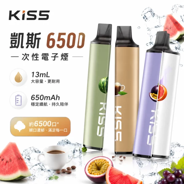 KISS 鎧斯電子煙台灣線上購物 - KIS5 主機、原廠煙彈、6500口磁吸雙拼現貨專區